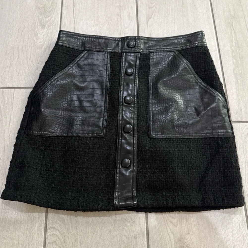 Christian Lacroix Black Textured Mini Skirt